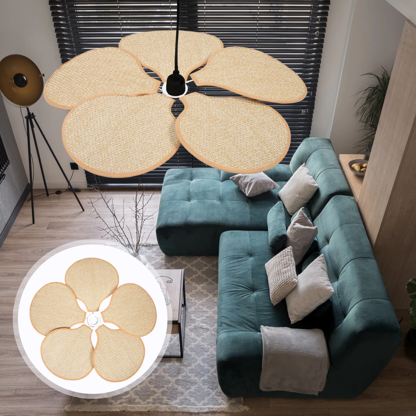 

1Set Petal Lampshade E27 Pendant Light Cover Boho Ceiling Light Fixture Hanging Lamp Shade Replacement Indoor Decorative