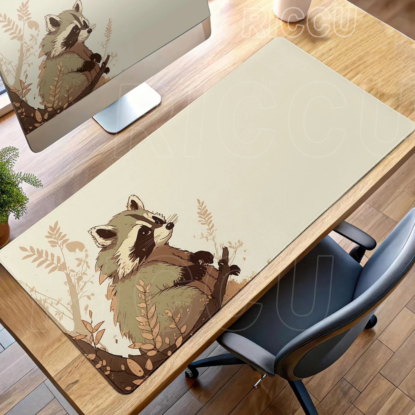 

Mouse Pad Cute Raccoon Large Mousemat Gamer Computer Table Mats XXL Rubber Non-slip Mechanical Keyboard Mat Office Accessories