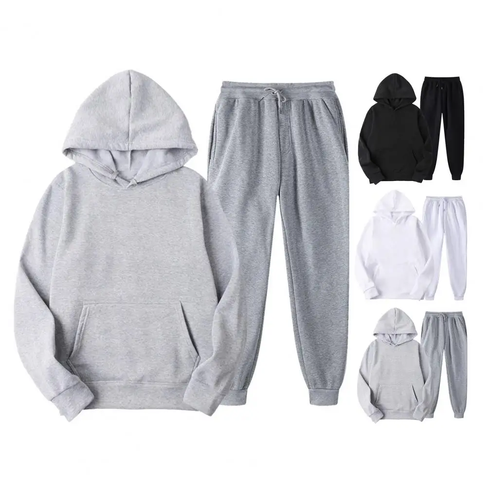 

Men's Velvet Thickened Sports Set New Spring and Autumn Hoodie Set Long Sleeve Casual Comfortable Pocket Hoo