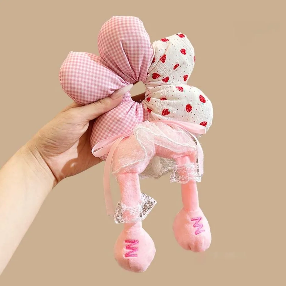 

Creative Cartoon Animal Butt Hair Rope Cute Embroidery Cotton Filled Scrunchies Cloth Elastic Plaid Flower Hair Ring Gifts