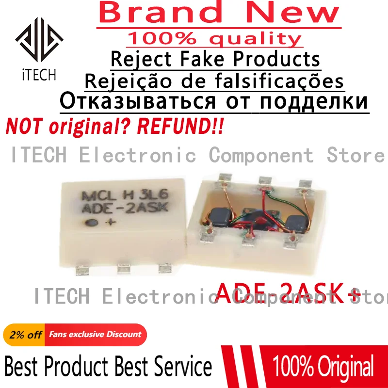 5pcs/lot Original ADE-2ASK+ Level 7, SMT Double Balanced Mixer, RF/LO Freq 1-1000 MHz 100% New and Genuine