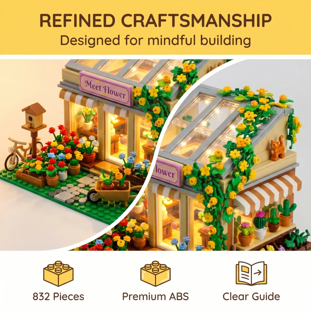 KAVOWORLD, 832 piezas, kit cre - Desk Setup With Plants reseña y precio