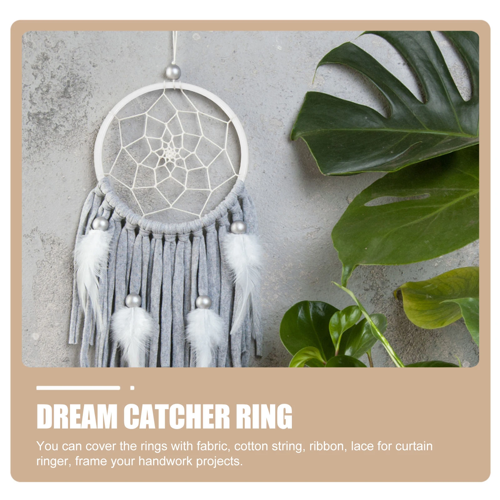 

20 Pcs Seal Dream Catcher Material Round White Dreamcatcher Rings Macrame Decor