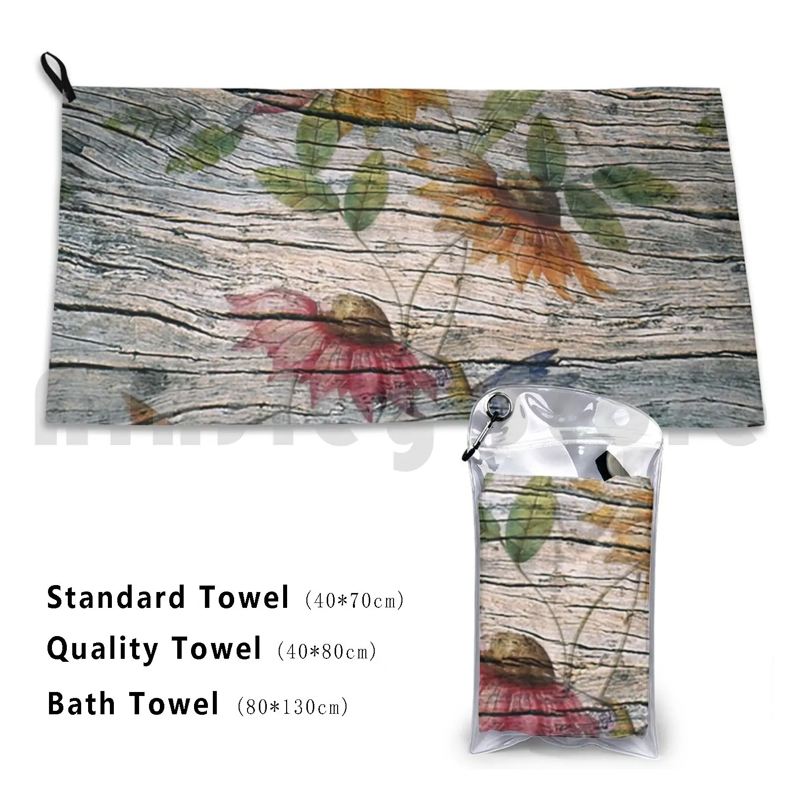 Warehouse Wood Hummingbird Floral Bath Towel Beach Cushion Weathered Wood Barn Wood Warehouse Wood