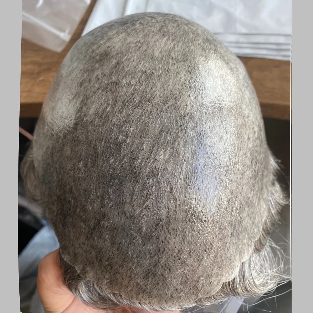 شعر بشري أسود نفاث 100% للرجال، نمط مموج طبيعي، رخيص، قاعدة من الجلد الناعم، قطع شعر متينة، خط شعر طبيعي # 1 # 5 شعر مستعار حقن