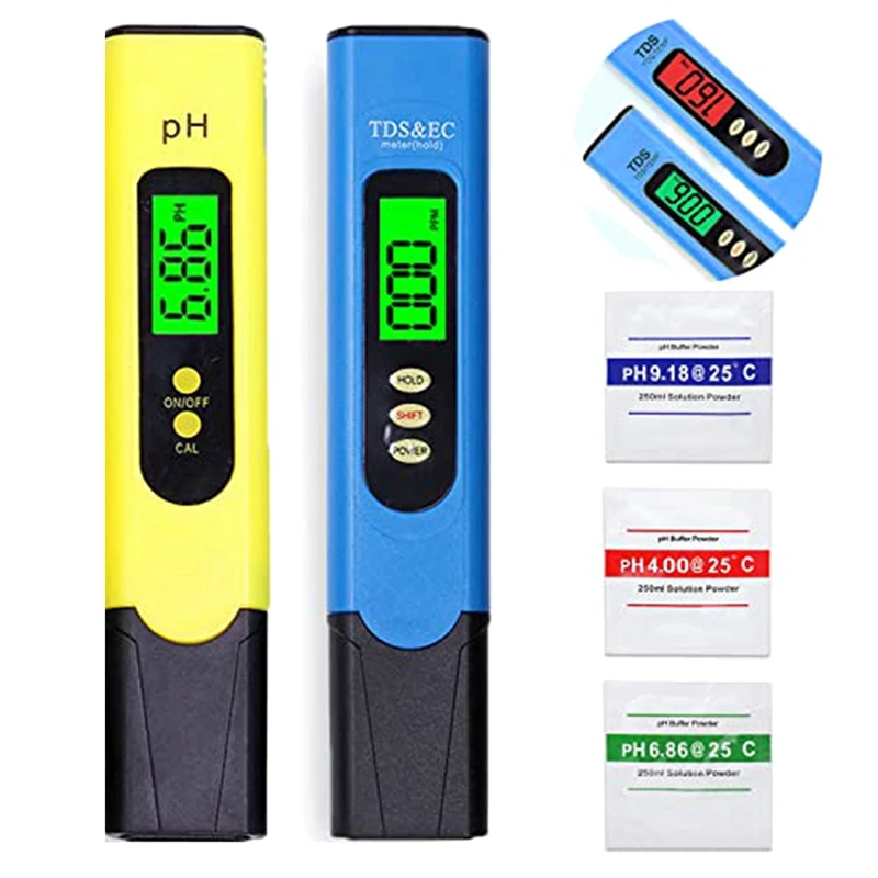 

TDS Tester And Backlight PH Meter Readout 3-In-1 TDS EC Temperature Meter Suitable For Home, Swimming Pool, Hydroponics