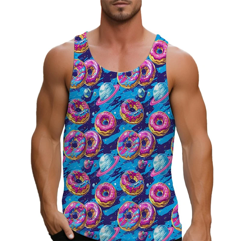 Cat Donut Hamburger 3d Print Men Women Tank Tops Funny Pizza Graphs Tee Y2k Shirt Boy Hawaii Beach men's t-shirts and tank tops — купить у AliExpress WW