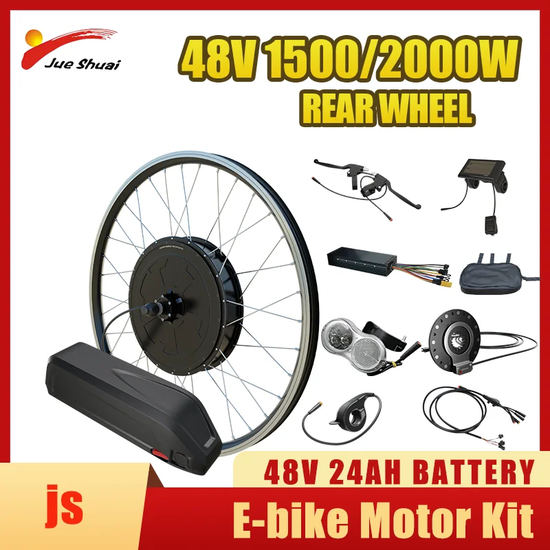 

Electric Bike Conversion Kit 48V 24ah 1500/2000W Rear Hub Motor Wheel Ebike Conversion Kit Thumb Throttle Pedal Assist Sensor