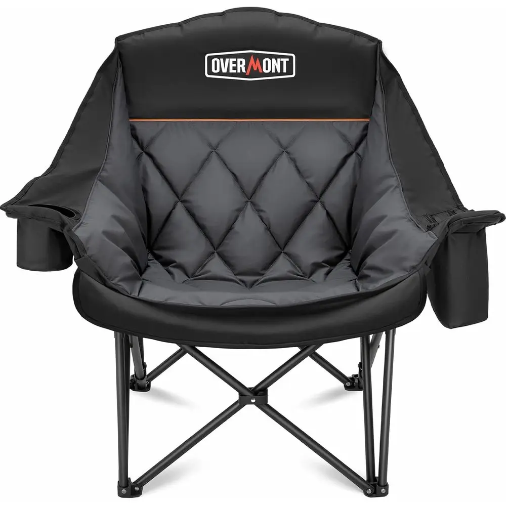 

Heavy-Duty XL Camping Chair with Cup Holder, Cooling Bag, and 500lbs Capacity for Outdoor Activities