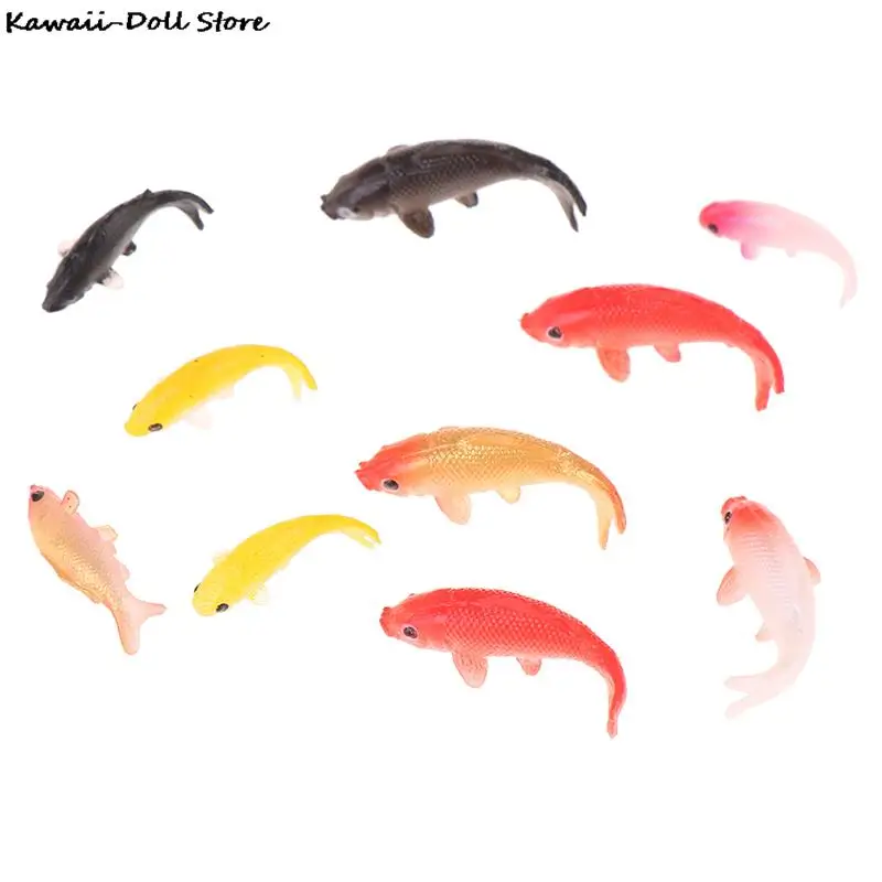 5 stücke Puppenhaus Spielzeug Angelrute Mini Fischernetz Goldfisch Tank Koi Miniatur Goldfisch Runde Quadratische Tank Puppe Zubehör