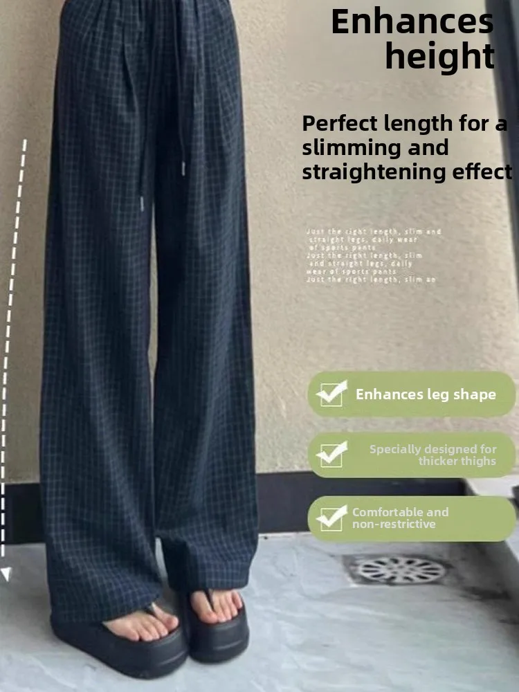 Amerikanische Retro Breite Bein Hosen frauen Lose Design Farbe Blo Casual Hohe Taille Gerade Geschnitten Hosen Koreanische Sle Pendeln