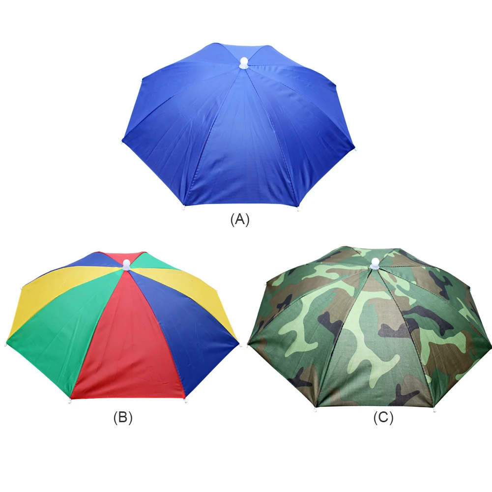 Bask In Head Umbrella Fishing Cap Camouflage Cool Shelter Umbrella Rain Gear Products Bask for Head