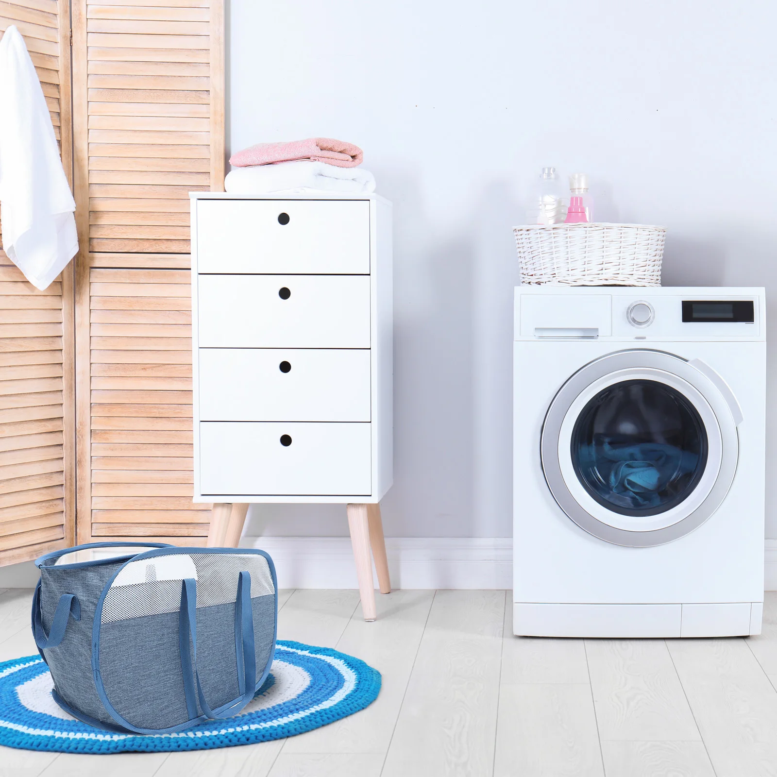 

Portable Collapsible Basket Laundry Hamper With H Large Capacity Foldable Hamper Grey Storage For Home Travel Dorm