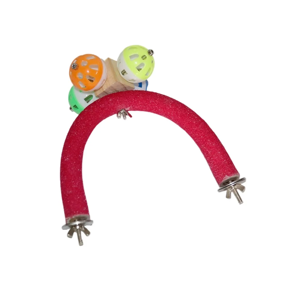 Perch Toy With Rotating Balls, Rough-surfaced Quartz Bird Spinning Balls Toy, For Budgies, Parakeets, Parrots, Cockatiels, Loveb