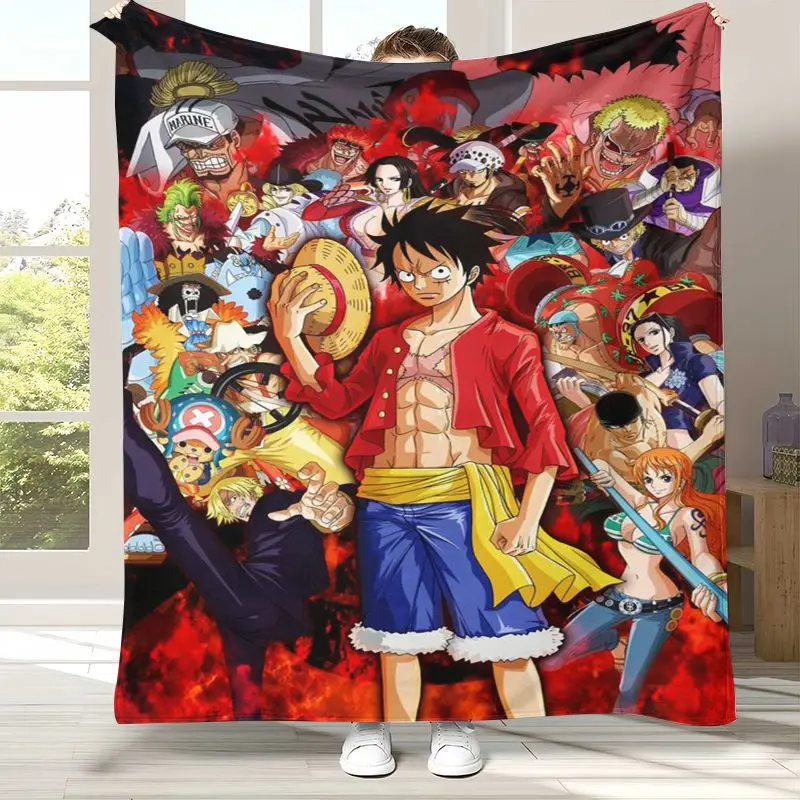 Anime Zoro One P-Piece Straw Hat Pirates Soft Flannel Throw Blanket,Cozy Warm Blanket for Bed,Sofa,Living Room,Picnic,Camping