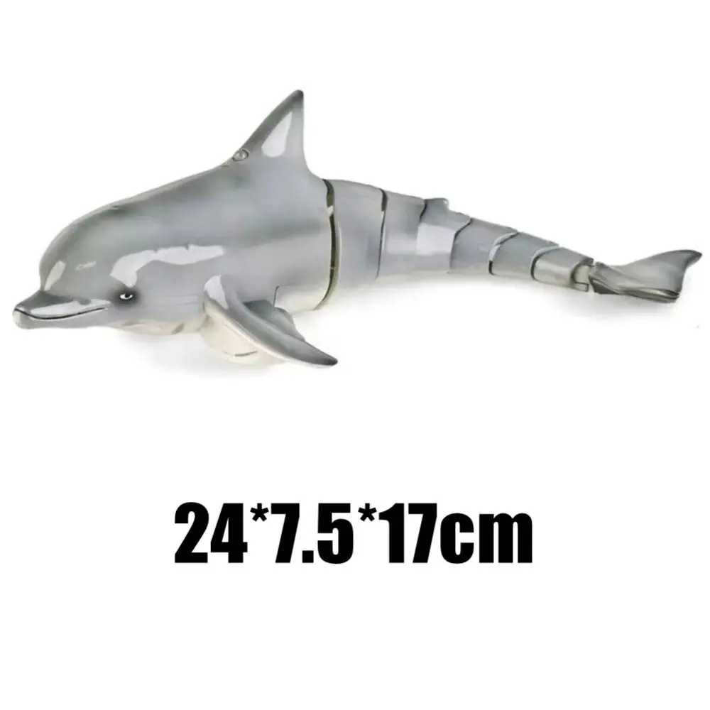 New 2.4G Simulation Dolphin Toy Waterproof Cool Lights RC Dolphin Boat Plastic Programmable Remote Control Toy Pools