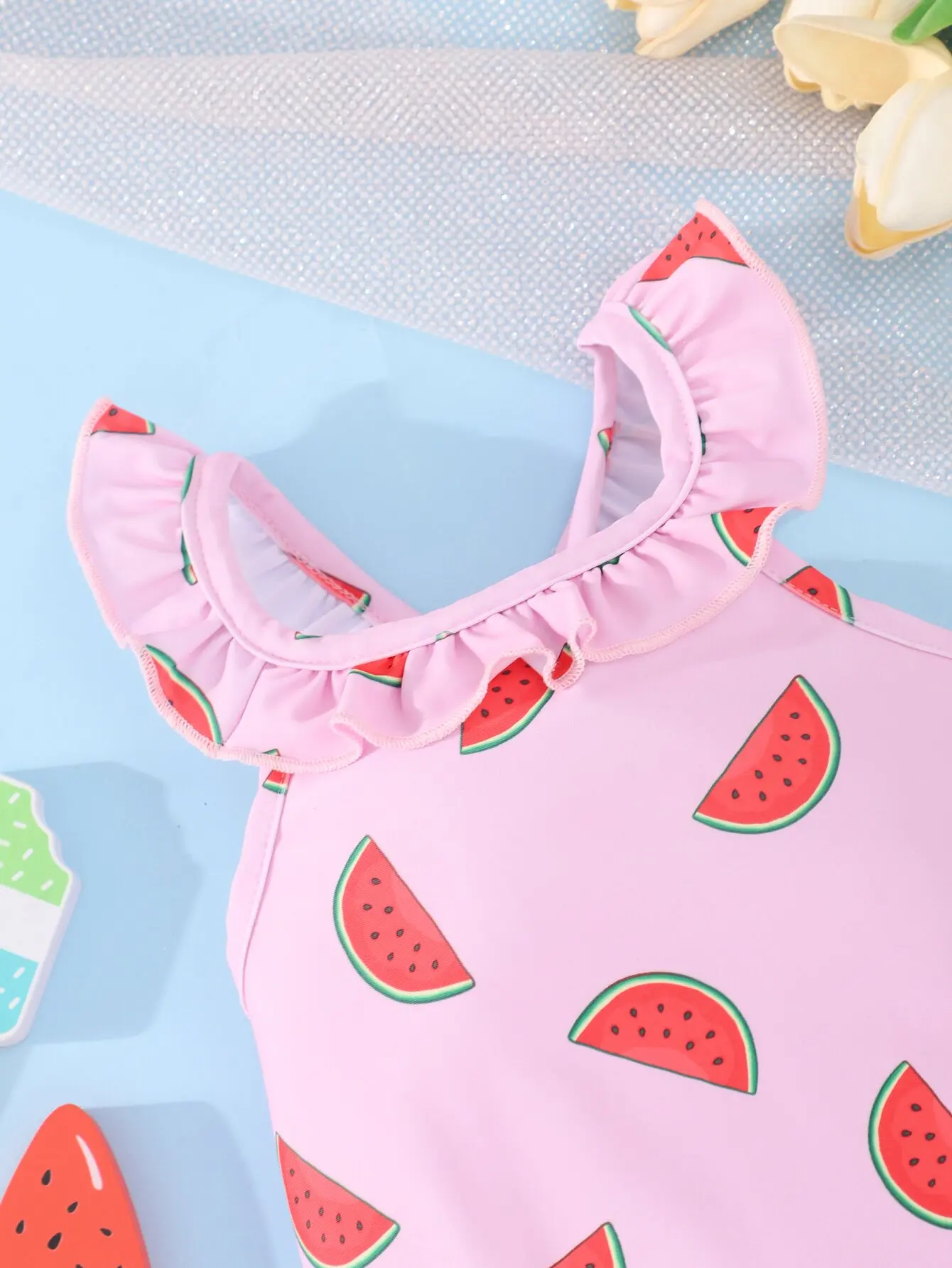 Summer Baby Girls Beach Swimming Holiday Leisure Comfort Cute Sweet Watermelon Print Halter costume intero a triangolo