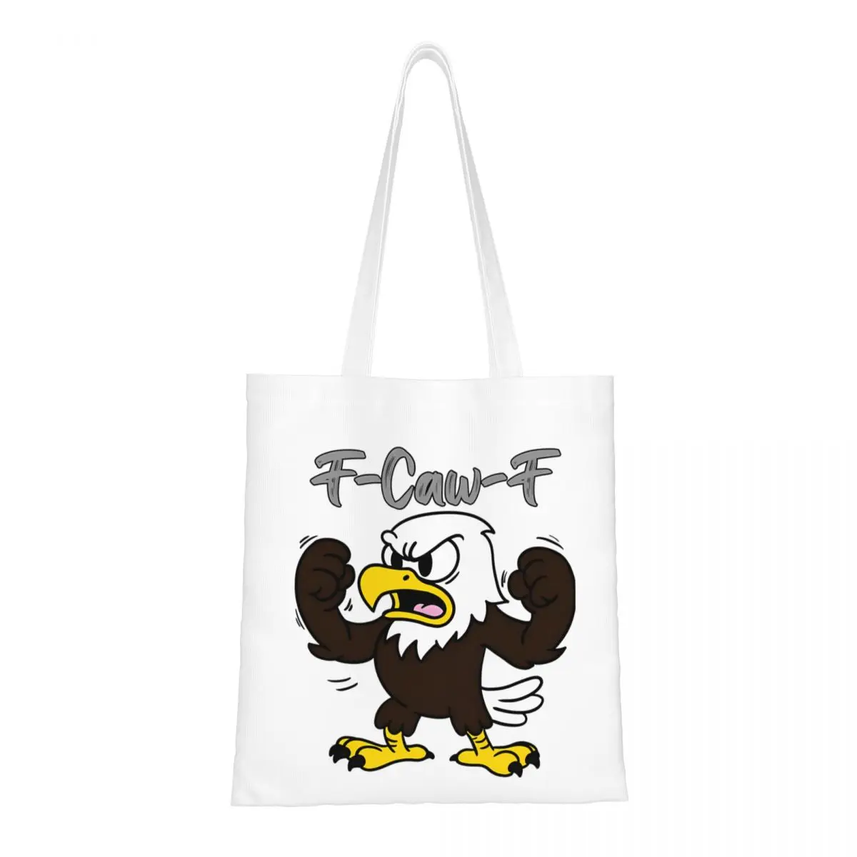 

F-Caw-F Eagle Funny Meme Tote Bags Women Handbag Canvas College Shoulder Bag Reusable Shopping Bag