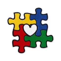 Autism Awareness Embroidered Patches for Clothing Adhesive Patches on Clothes Stickers Iron on Patches Stripes Diy Appliques