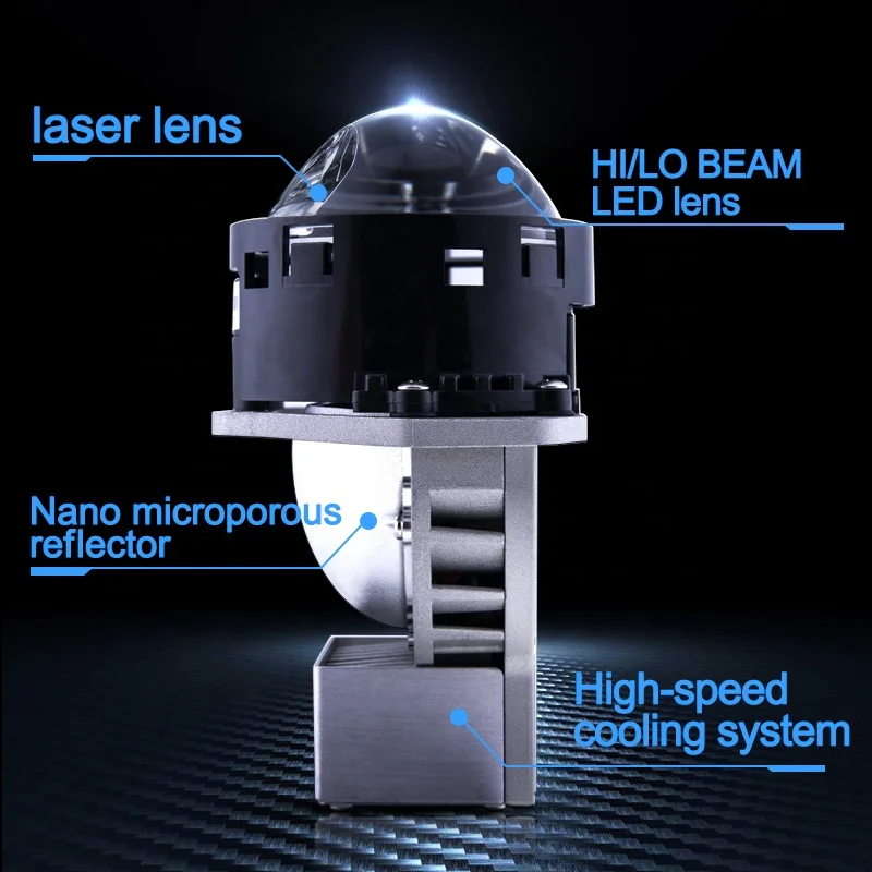 Gpne Bi Led Lar 3.0 Inch H4 H7 9005 9006 Car Bulbs Led Light Error Free H4 Car Retrofit Bi Led Projector Lens with Lar