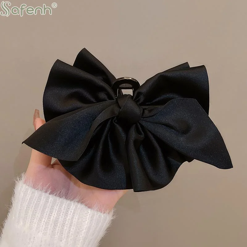 Pince à cheveux élégante noire style Hepburn pour femme et fille, accessoire de mode pour l'arrière de la tête, 1 pièce