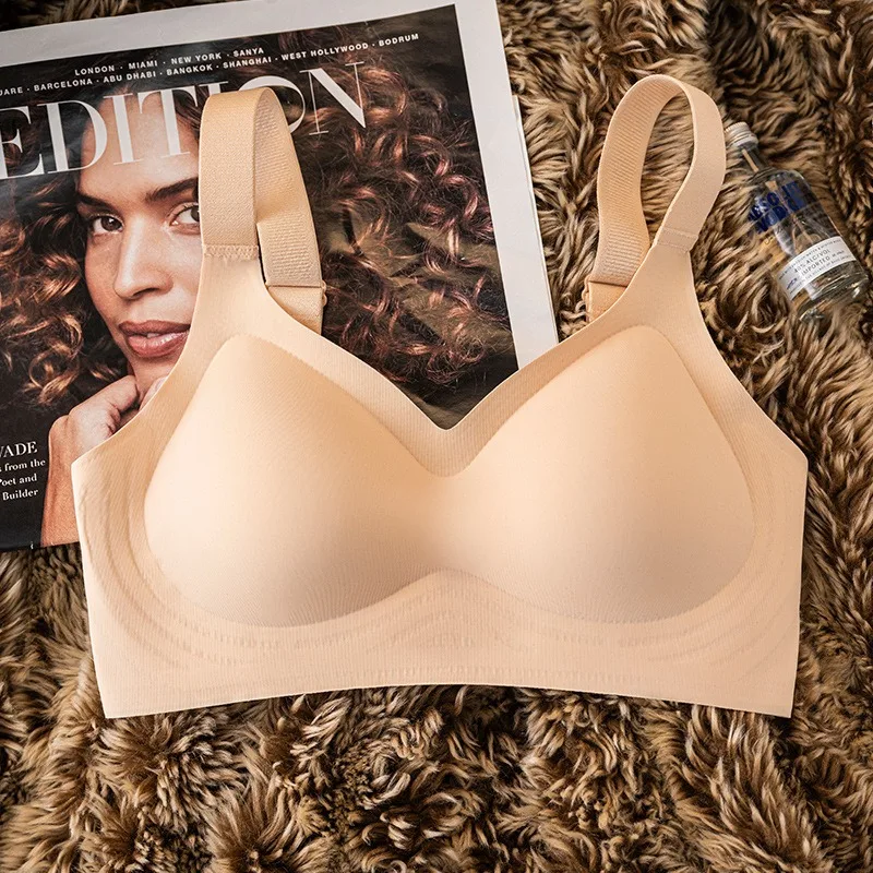 Push-Up-BHs für Damen, Übergröße, nahtloser BH, ohne Bügel, breite, verstellbare Träger, Unterwäsche, sexy Dessous, Komfort-Unterwäsche, M-3XL