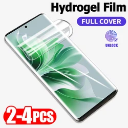 2-4pcs OPPO Reno 11 12 10 9 8 Pro Plus OPPO 12F 11F A60 F27 F25 Pro K12X K11X 용 스크린 프로텍터 용 풀 커버 하이드로 겔 필름