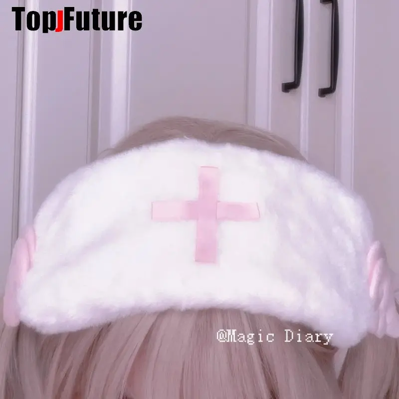 Women y2k girl gothic lolita Harajuku Punk hairbands hairband hair hoop Lolita Nurse Cosplay First Aid Medical Angel Headband