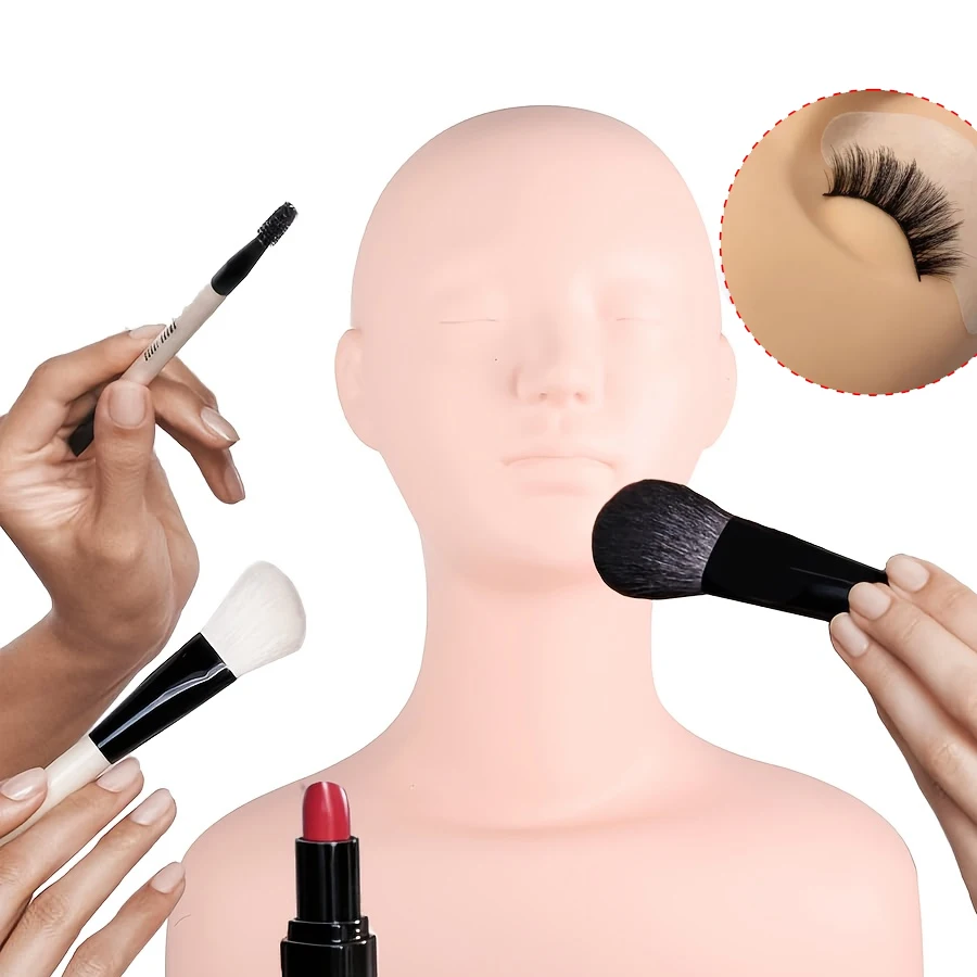 

Mannequin Head For Wig/Make Up/Lash Extention,Cosmetology Doll Head With Shoulders,Soft-Touch Rubber Practice Head,Easy Clean