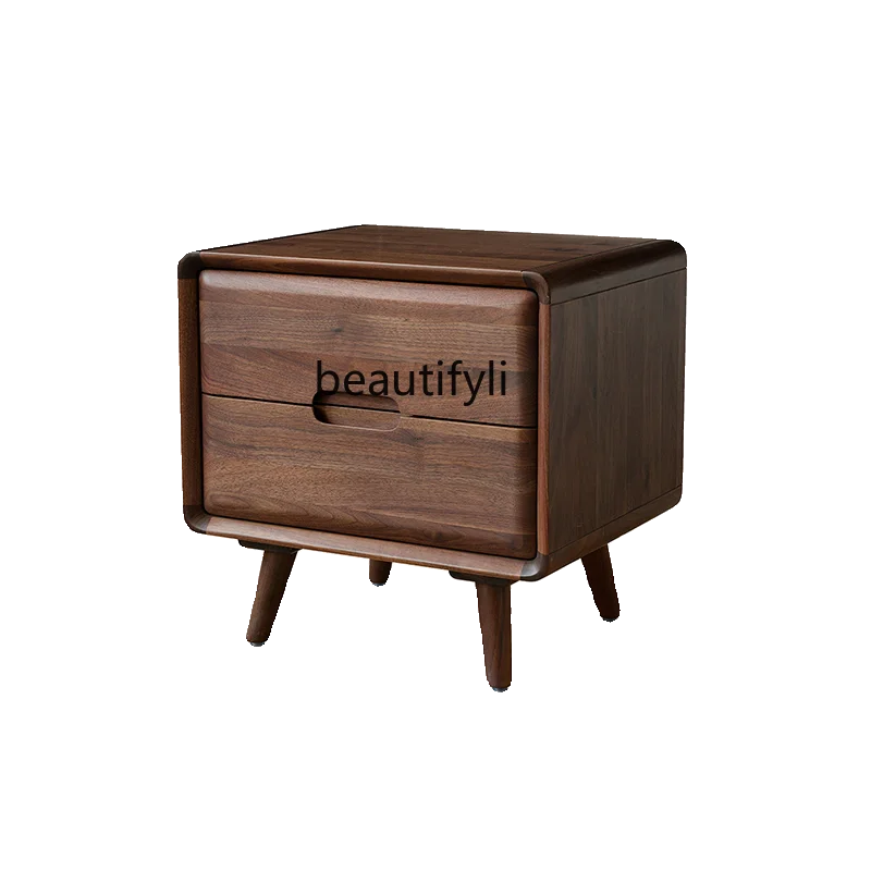 

Деревянный прикроватный столик из черного ореха Северной Америки, прикроватный шкаф из массива дерева, стойка для хранения, комод, современный Минимализм