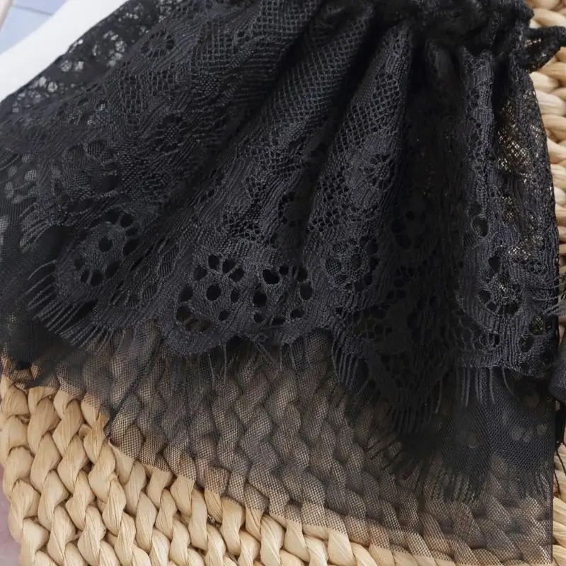 Costume Sleeve Accessory Decorative Faux Sleeves in Black Lace and Sheer Mesh for Daily Styling and Photo Styling 6XDA