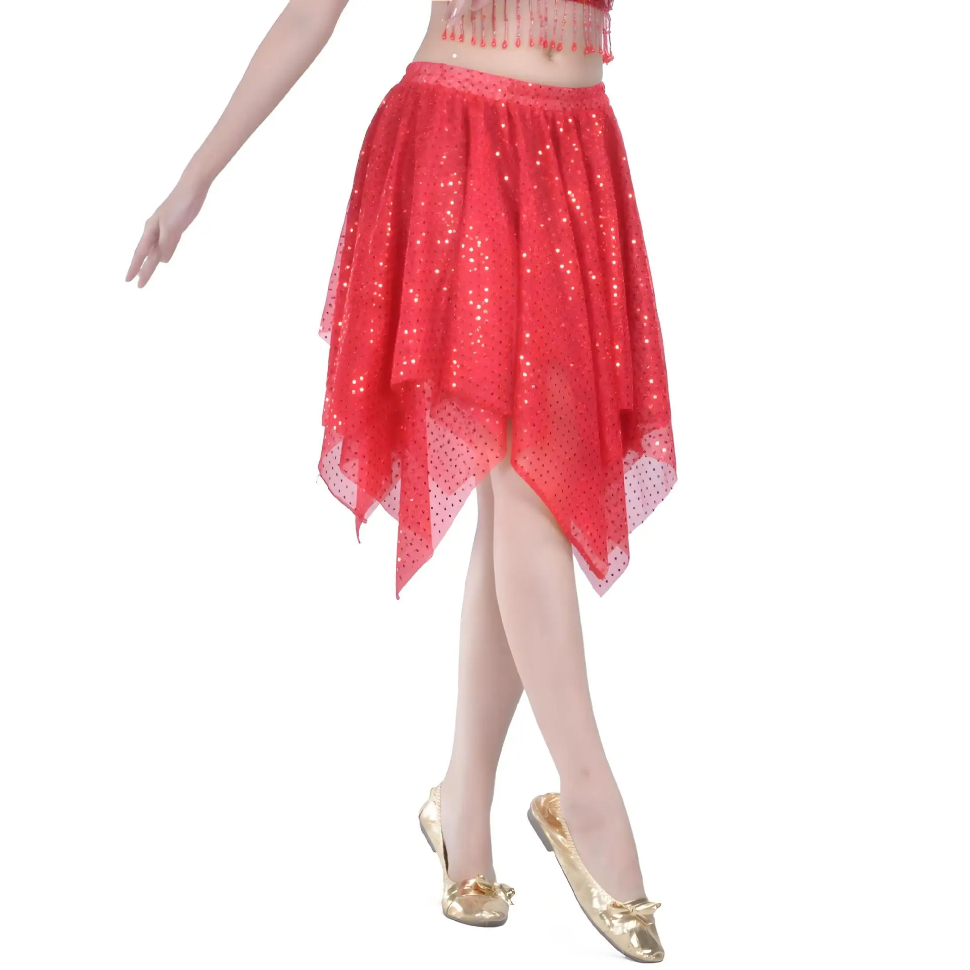 Highlighted Short Skirt Belly Dance New Clothing Latin Dance Practice Performance Clothing Highlighted Skirt Skirt