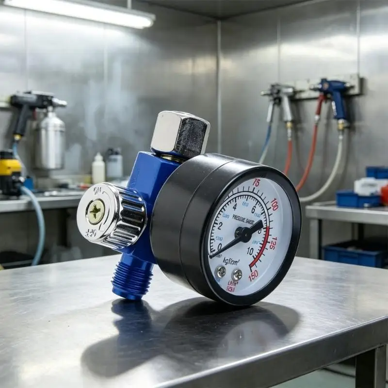 652F Paint Applicator Air Regulator with Analog Gauge, Inlet Thread, Side Knob Tuning, Furniture Touch-Up, Wall Repair, and
