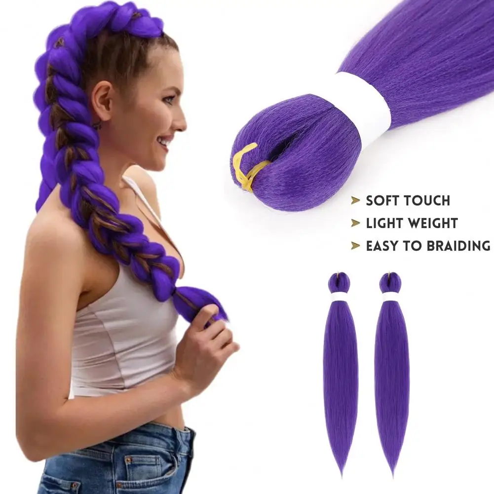 

1/2/3 Sets 26-Inch Long Purple Hair Extension With Comb Bun Maker Pre Hairdressing Tools Halloween Costume Cosplay Stage Party