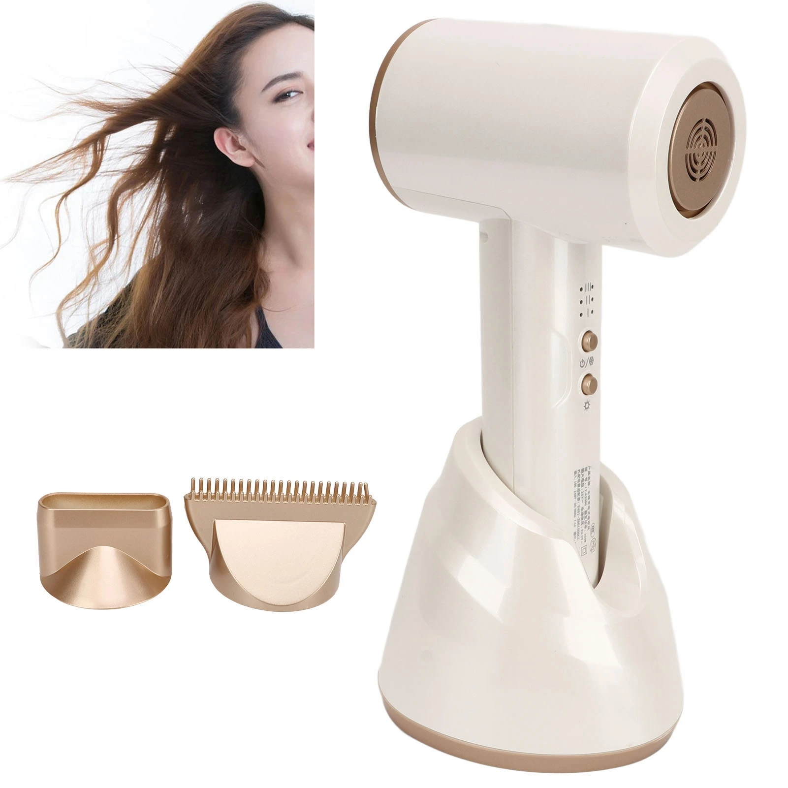 

Беспроводной портативный фен 2500 мАч, 3 регулируемых режима, мощный, с холодным и горячим воздухом, ручной, для дома и путешествий