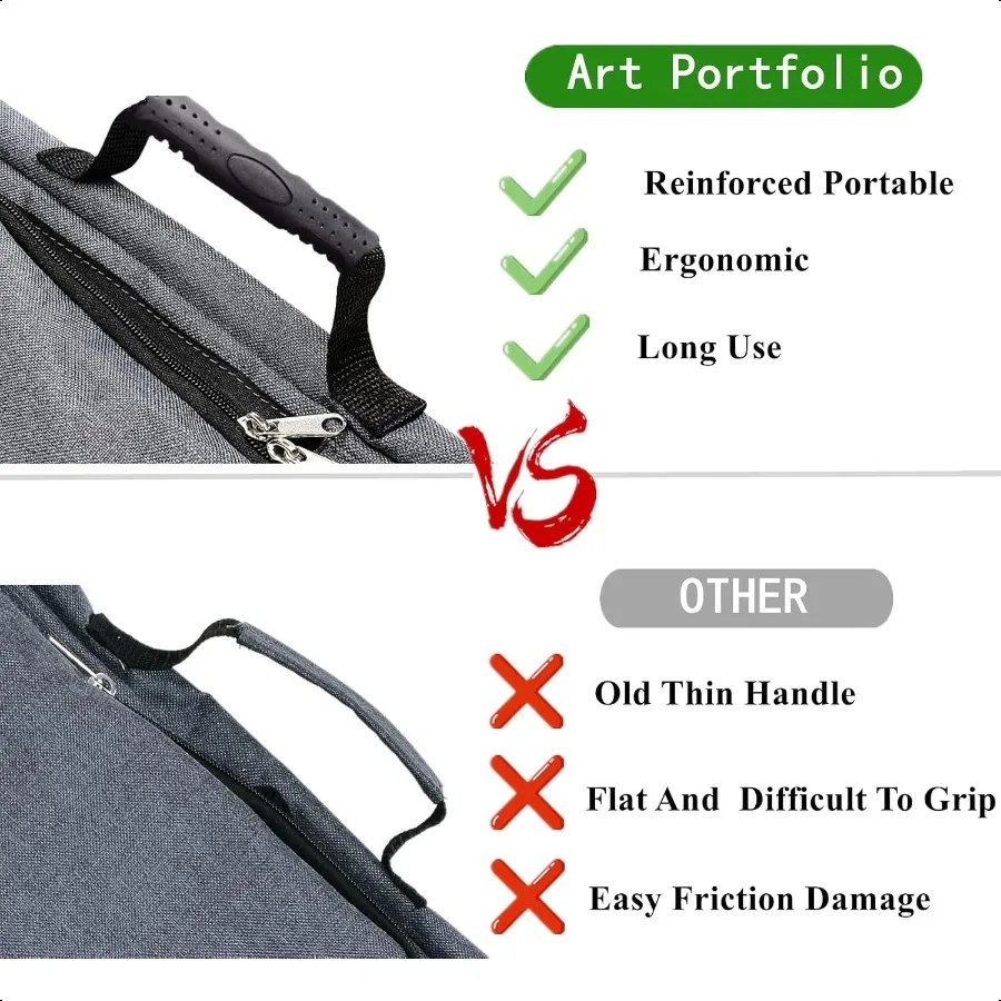 Art Portfolio Case 18 X 24art Portfolio With Backpack Tote Bag For Artwork medium Art Case Size Grey .