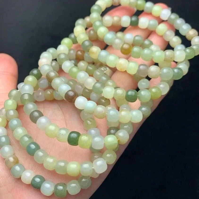 

Natural Hetian jade, diverse and multi-treasure abacus bead and jade bracelet, the same style for men and women