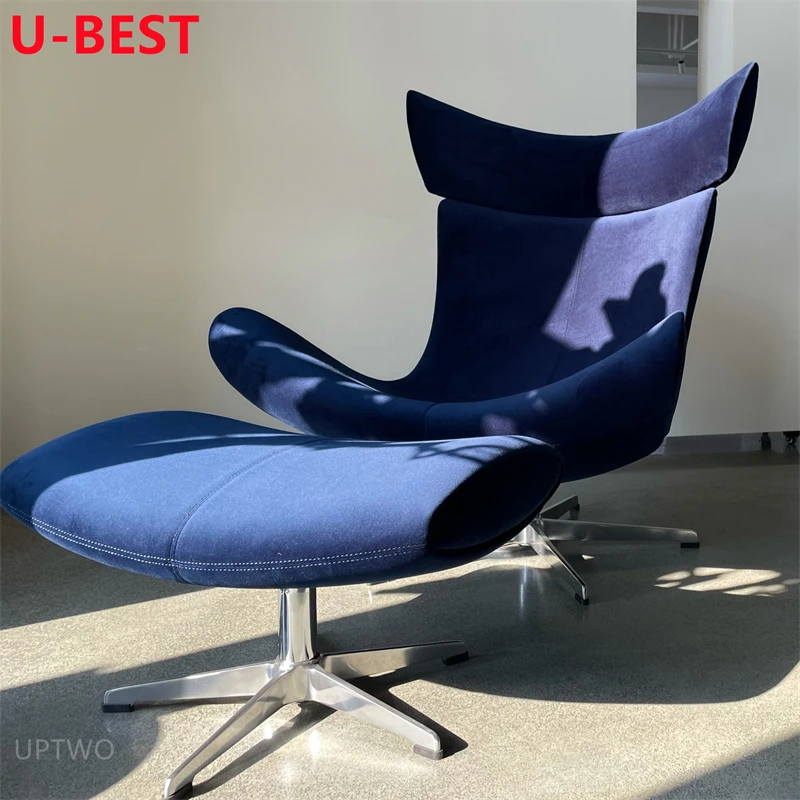 U-BEST Nordic Luxury Imola Modern Relaxing Recliner Leisure Living Room Fiberglass Lounge Sofa Chair Fabric Accent Chair Set