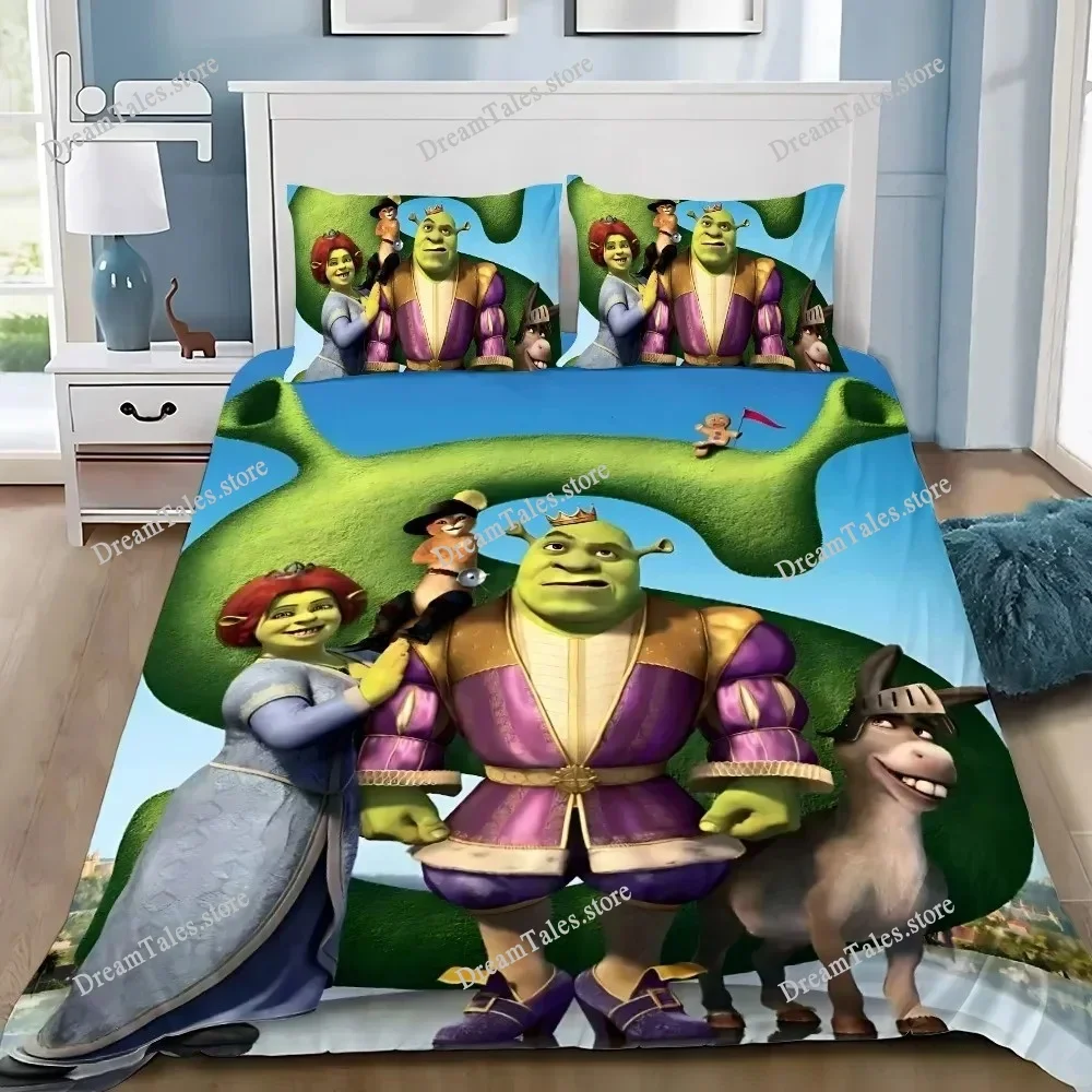 

Cartoon Fantasy Movie Funny ShrekS Duvet Cover Pillowcase Bedding Set Adult Boy Girl Bedroom Decoration Gift Single Double Size7