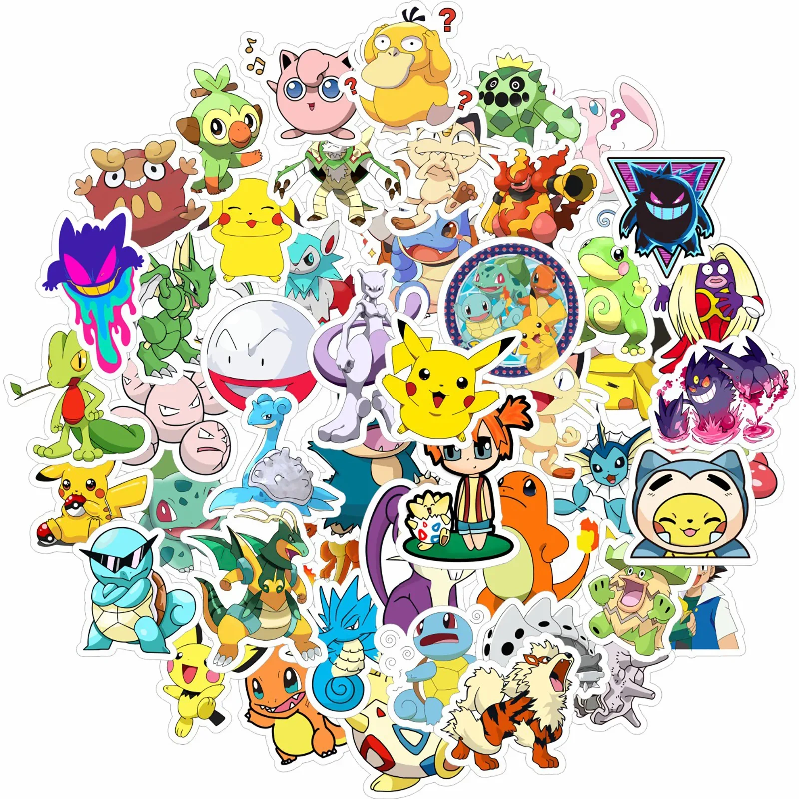 50/100 قطع Kawaii بيكاتشو أنيمي قزم ملصقات دفتر الأمتعة سكيت الغيتار الهاتف المحمول الكرتون ملصقات الأطفال الهدايا