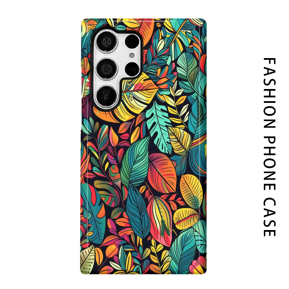 Leaf Phone Case for For Samsung Galaxy S26 S25 S24 S23 S20 FE A56 A36 Ultra Glossy HD Hard Cover Film Shell