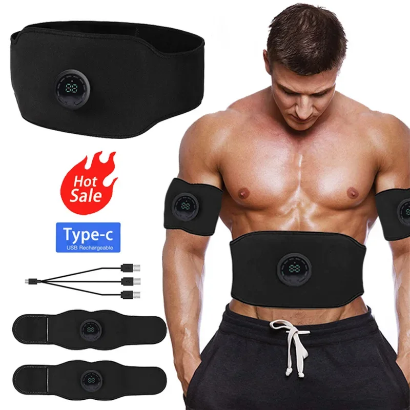 

EMS Muscle Stimulator Belt ABS Toning Belts Muscle Toner USB Charge Fitness Training Abdomen Arm Body Shaping Slimming Massager