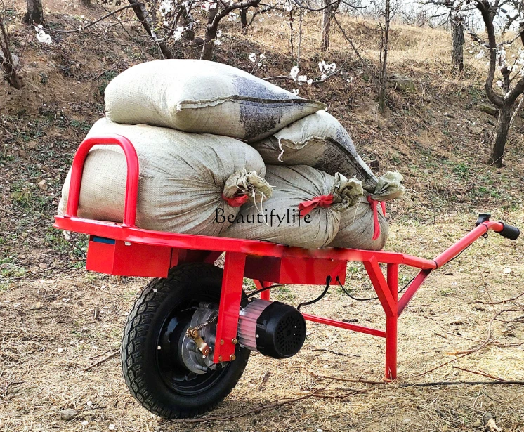 Elektryczna taczka Rolnicza wspinaczka gรณrska Push Orchard Farmland Hand Push Truck