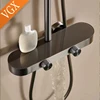 VGX-Ensemble de système de douche à main gris et blanc, grue de centre commercial, pluie à 3 voies 5