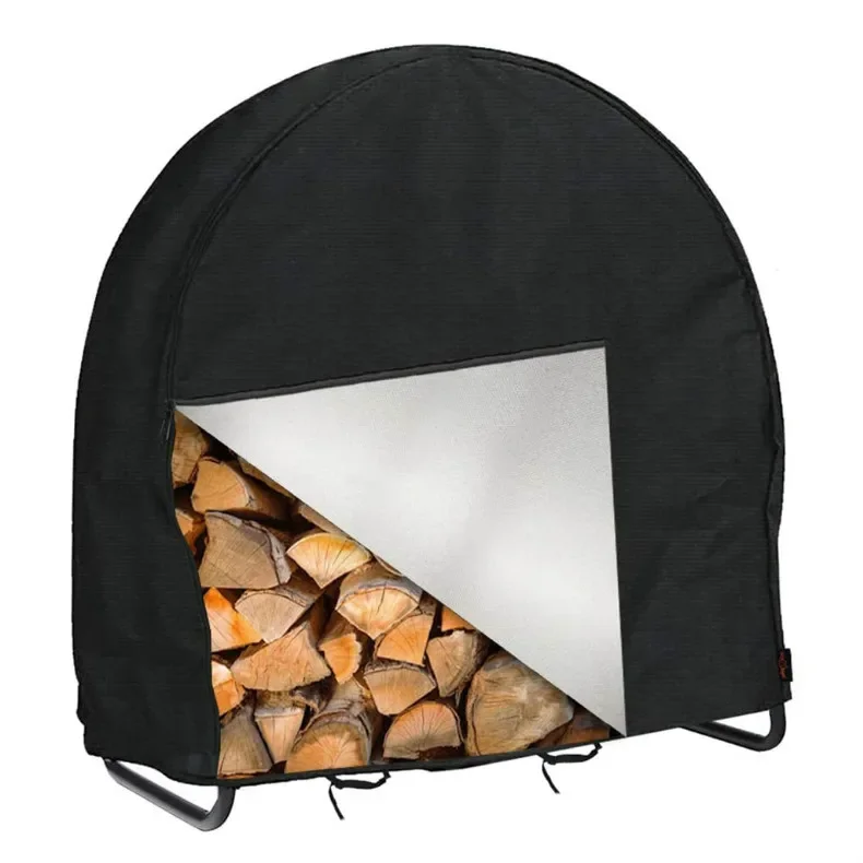 2026  Firewood Rack Cover 420D Oxford Cloth Waterproof Weather Resistant Log Storage Protector For Outdoor Patio Garden Backyard