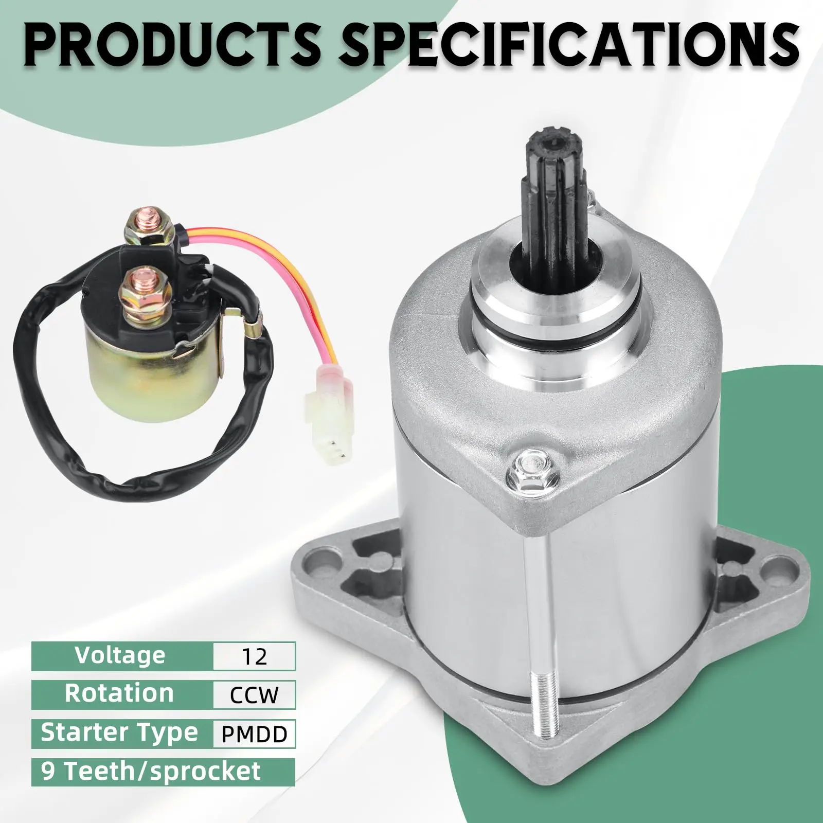 31200-HP5-601 Starter Motor & Relay Fit For Honda Rancher 420 TRX420 2007-2019 Foreman 500 TRX500 2012-2019 31200-HR0-F01