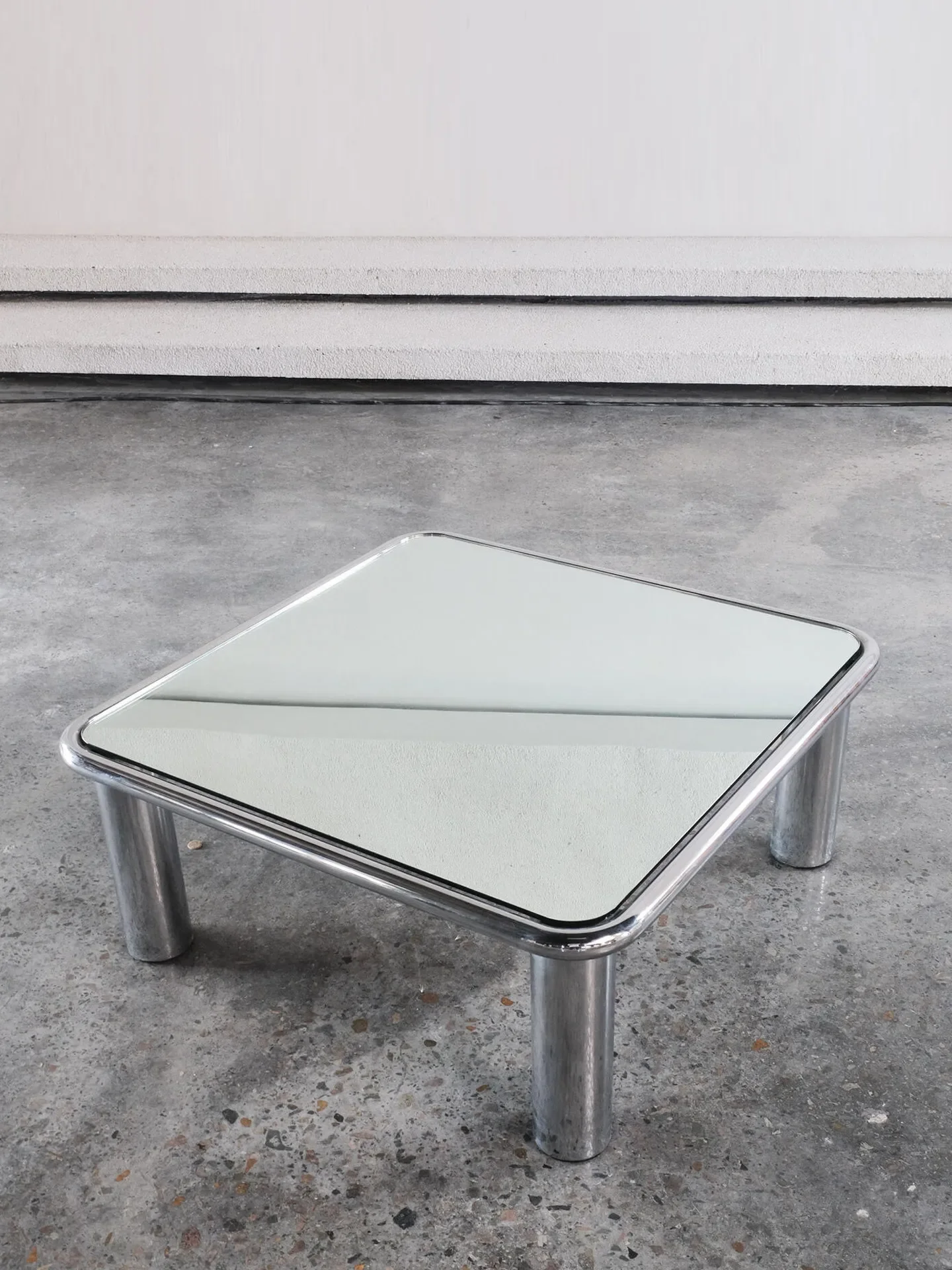 Nordic medieval style, mirror coffee table tempered glass stainless steel tea table small apartment metal coffee table