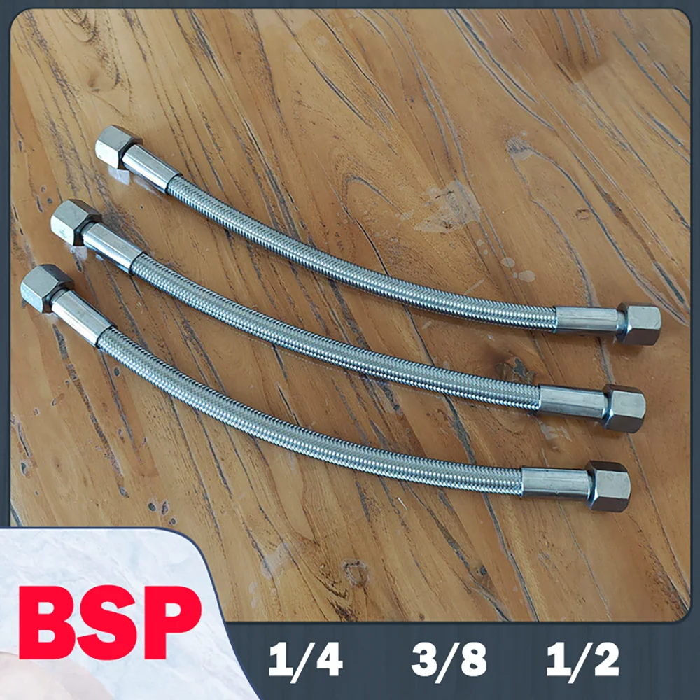 

Universal Fuel Line Hose Fitting Kit Stainless Steel Braided Hose BSP 1/4 3/8 1/2 PTFE High Temperature Corrosion Resistant Hose