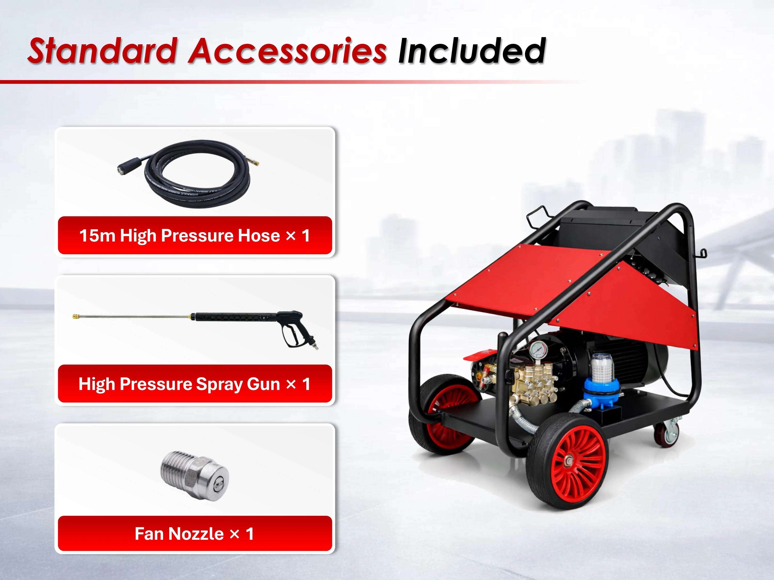 13KW 350Bar 5070PSI Industrial High Pressure Washer for Workshop Heavy Dirt Cleaning, Metal Surface Rust & Paint