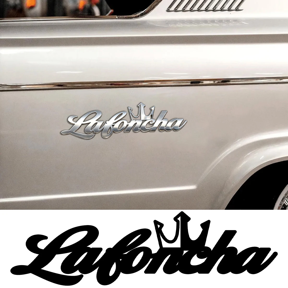 Classic Crown Artistic signature Car interior stickers Silver Color laser cut metal stickers Piano Guitar car body decor supplie
